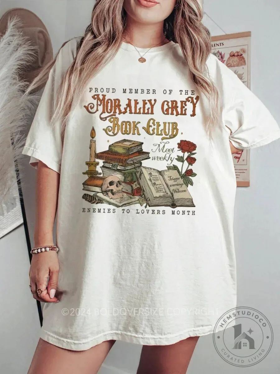 Morally Grey Book Club Proud Member Vintage Style T-Shirt